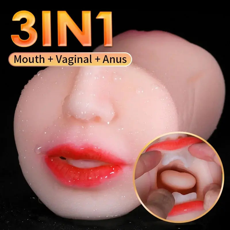 3-in-1 Male Masturbation Cup – Realistic Oral, Vaginal and Anal Experience | Discreet Packaging