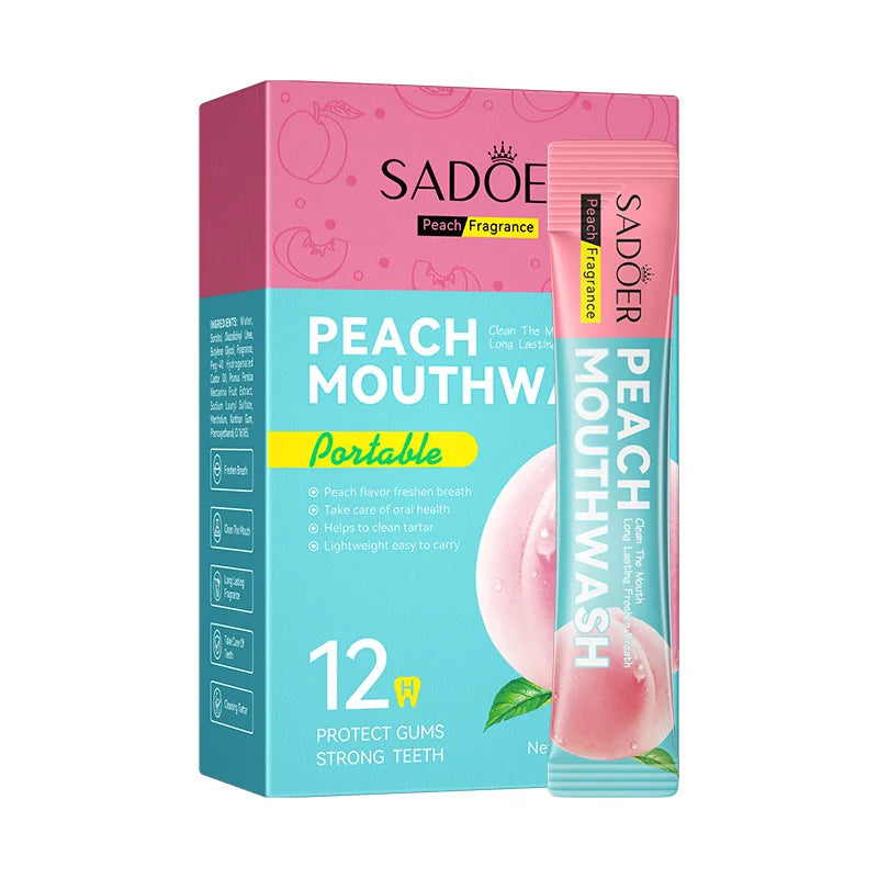 Baking Soda Mouthwash – Peach Flavor | Teeth Whitening and Long-Lasting Fresh Breath