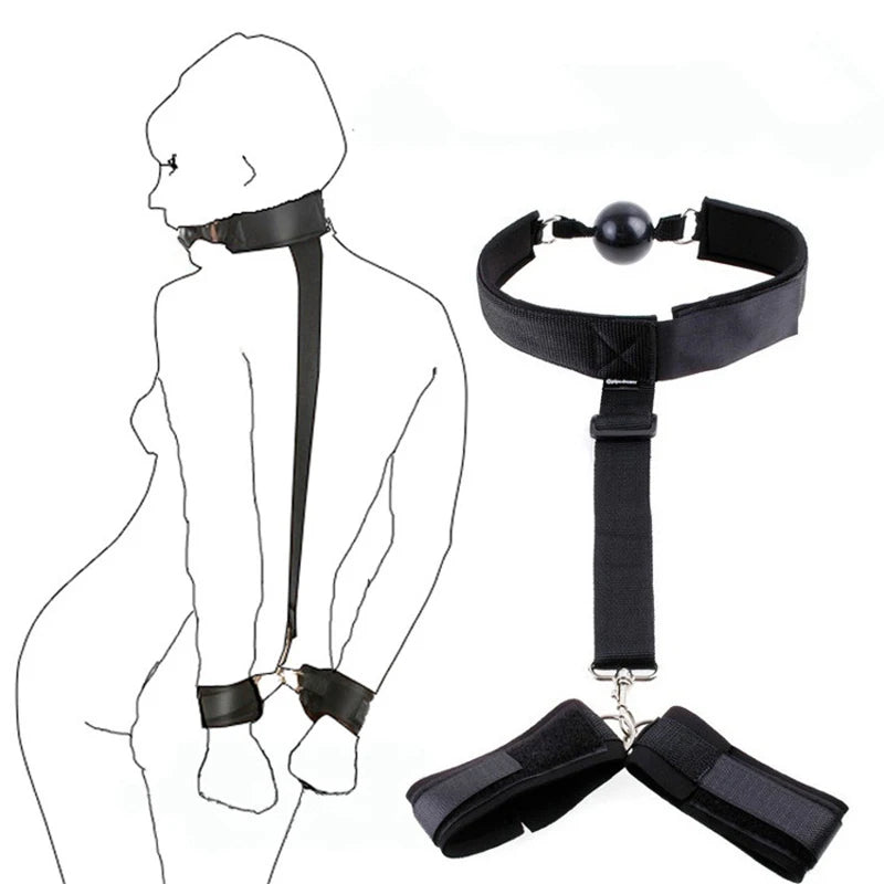 BDSM Bondage Gear Adjustable Handcuffs Ankle Cuffs Open Leg Restraint Fetish Sex Toys For Woman Couples Adult Games No Vibator