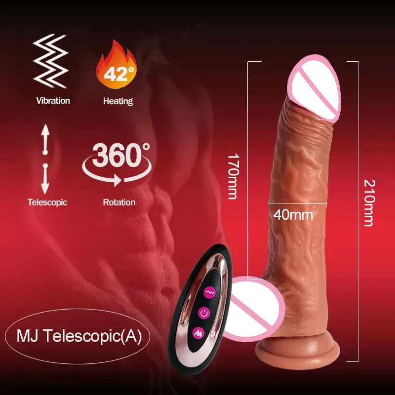🔥 Real Feel Telescopic Vibrating Dildo – Remote-Controlled Pleasure with Realistic Motion &amp; Texture