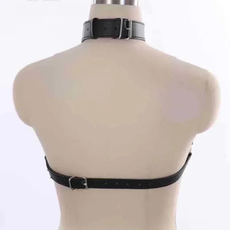 Red Faux Leather BDSM Body Harness Set – Adjustable Punk-Inspired Full Body Restraint Lingerie for Women