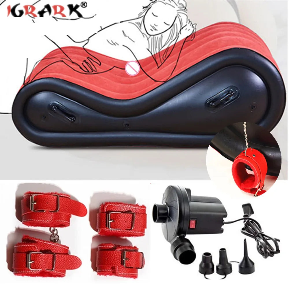 Hot Red Inflatable Sofa Sex Furniture Love Chair BDSM Bondage Gear Restraint