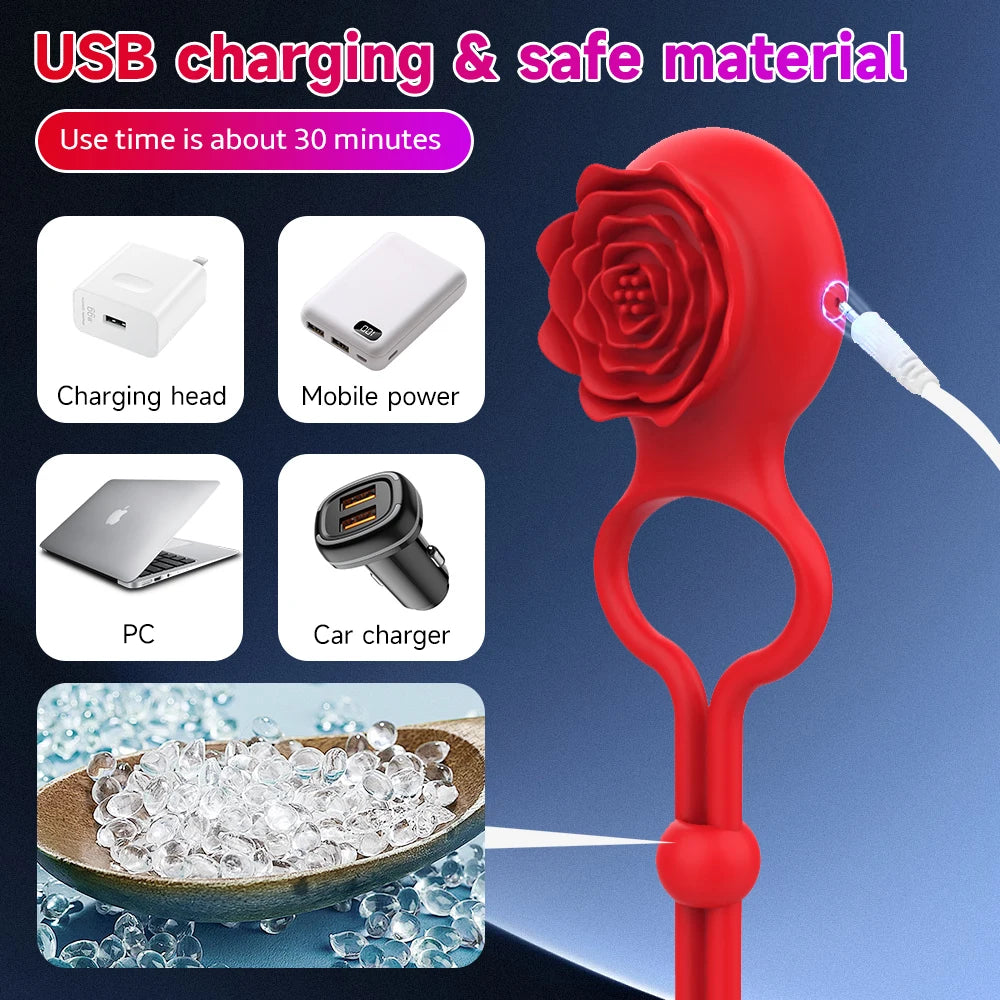 Blush Bloom – Rose Vibrating Ring for Intimate Blossoming