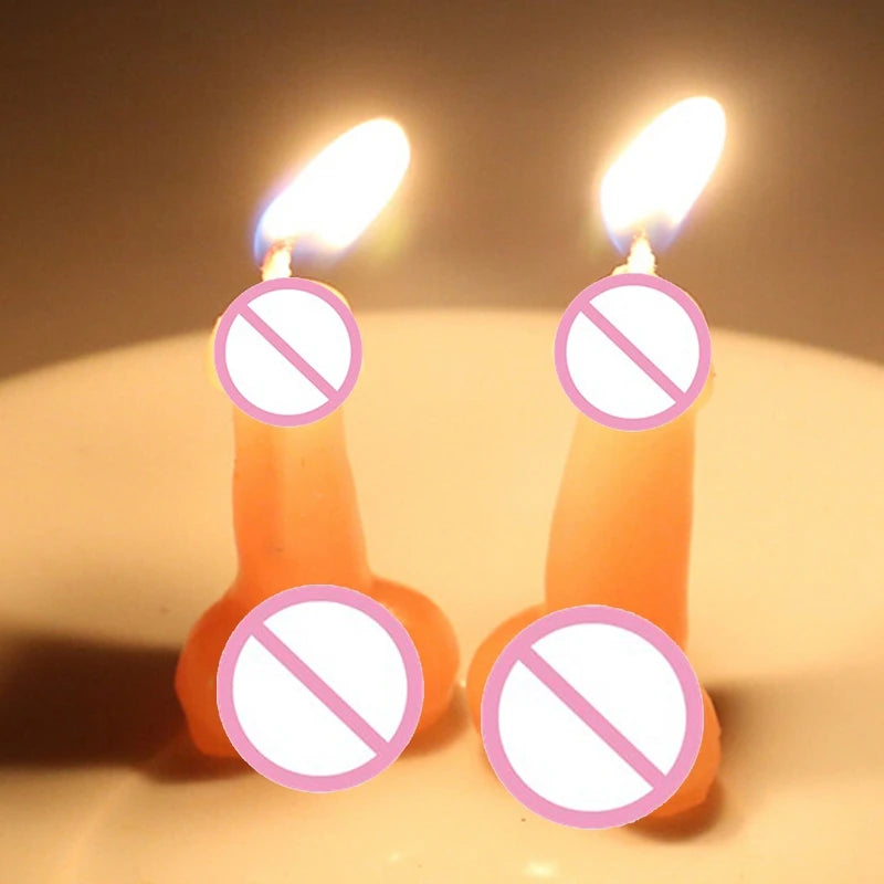 1pair Mini Willy Candles for all Occasions Tricky Toys Hen Party Toys Dick Candle Funny pen Gift Joke Hen Night Party