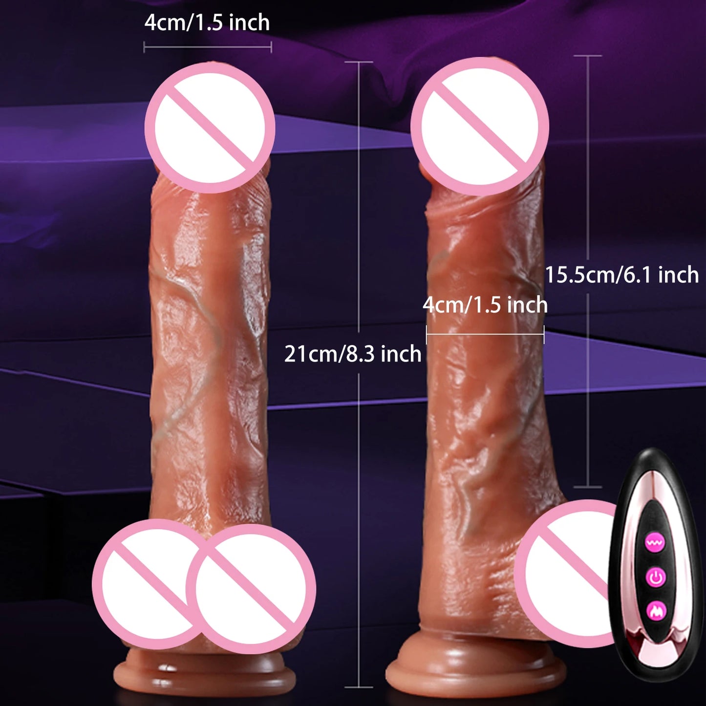 🔥 Real Feel Telescopic Vibrating Dildo – Remote-Controlled Pleasure with Realistic Motion &amp; Texture