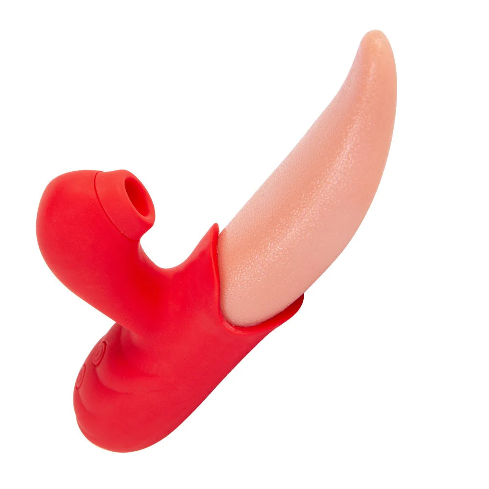 Simulation Sucking Tongue Licking Rose Vibrator – 10-Speed Clitoral and Nipple Teaser (Adult Toy for Women)
