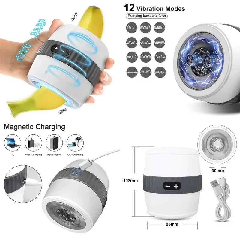 Realistic Oral & Vaginal Male Masturbator with Lifelike Texture, Lubrication Effect & Urethral Stim Stimulation