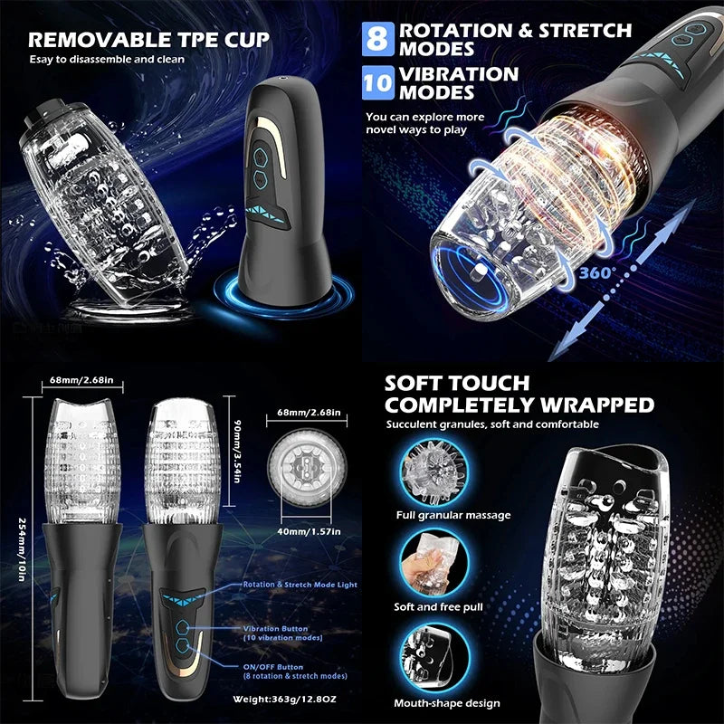 Rod Masturbator Man Flesh Cup Sexy Toys For Men Vibrating Magic Wand Automatic Vagina Industrial Vagina Sucking Mouth Toys