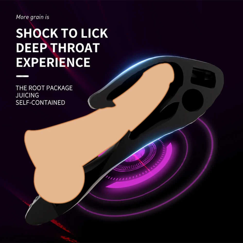 Automatic Male Masturbator Cup Tongue Licking 10 Speed Vibrator Penis Delay Trainer Massager Glans Stimulate 18+ Adult Sex Toys