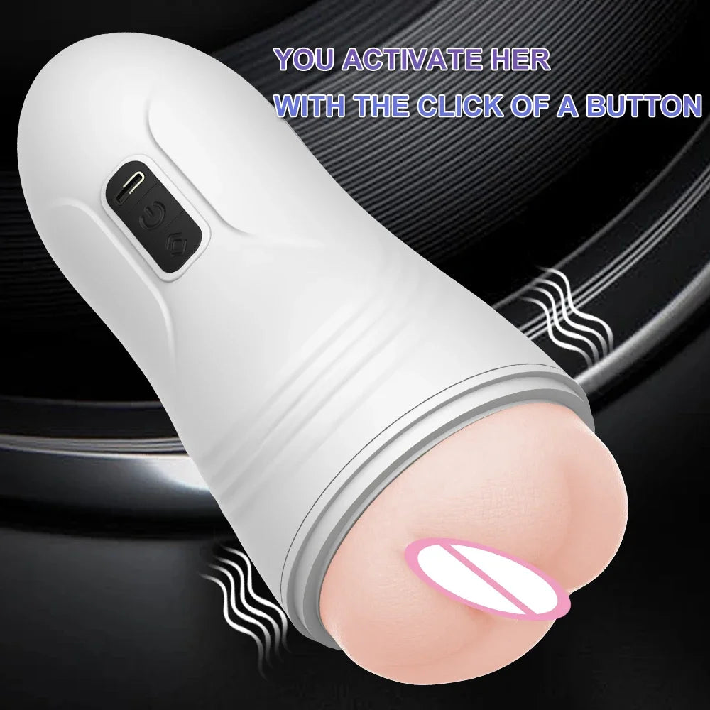 Automatic Blowjob and Vagina Pocket Masturbator – 10-Speed Vibrating Oral Cup for Men