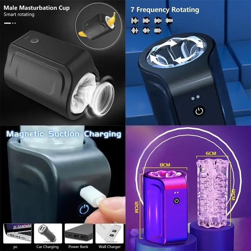 Realistic Oral & Vaginal Male Masturbator with Lifelike Texture, Lubrication Effect & Urethral Stim Stimulation