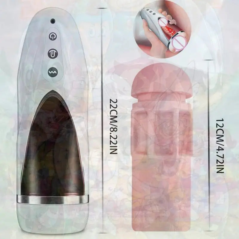 Realistic Oral & Vaginal Male Masturbator with Lifelike Texture, Lubrication Effect & Urethral Stim Stimulation