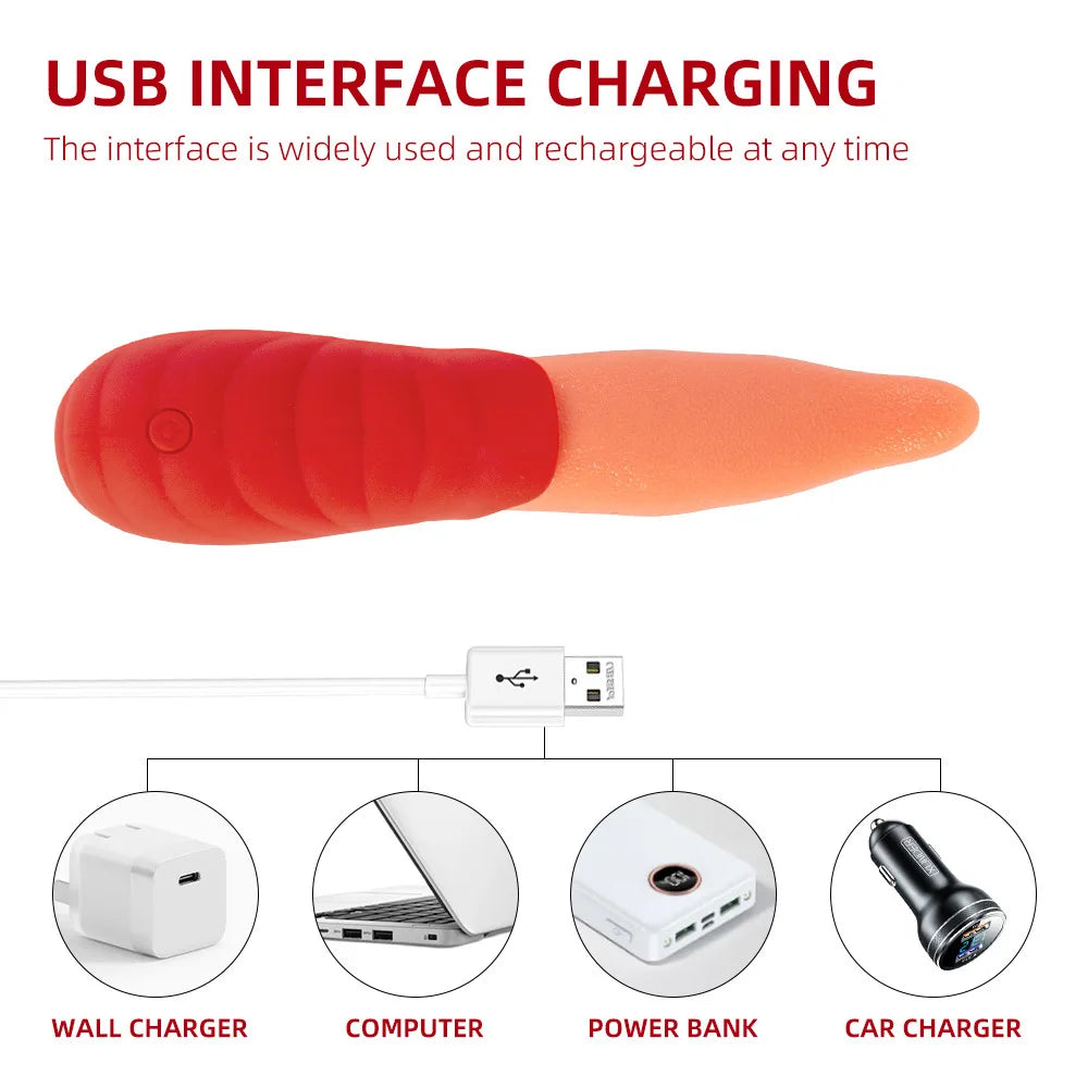 Simulation Sucking Tongue Licking Rose Vibrator – 10-Speed Clitoral and Nipple Teaser (Adult Toy for Women)