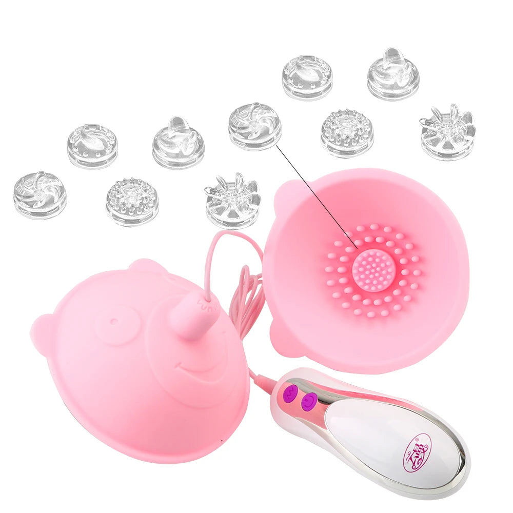 Tongue Lick Electric Breast Pump – 10-Speed Nipple Sucker &amp; Breast Massager for Women