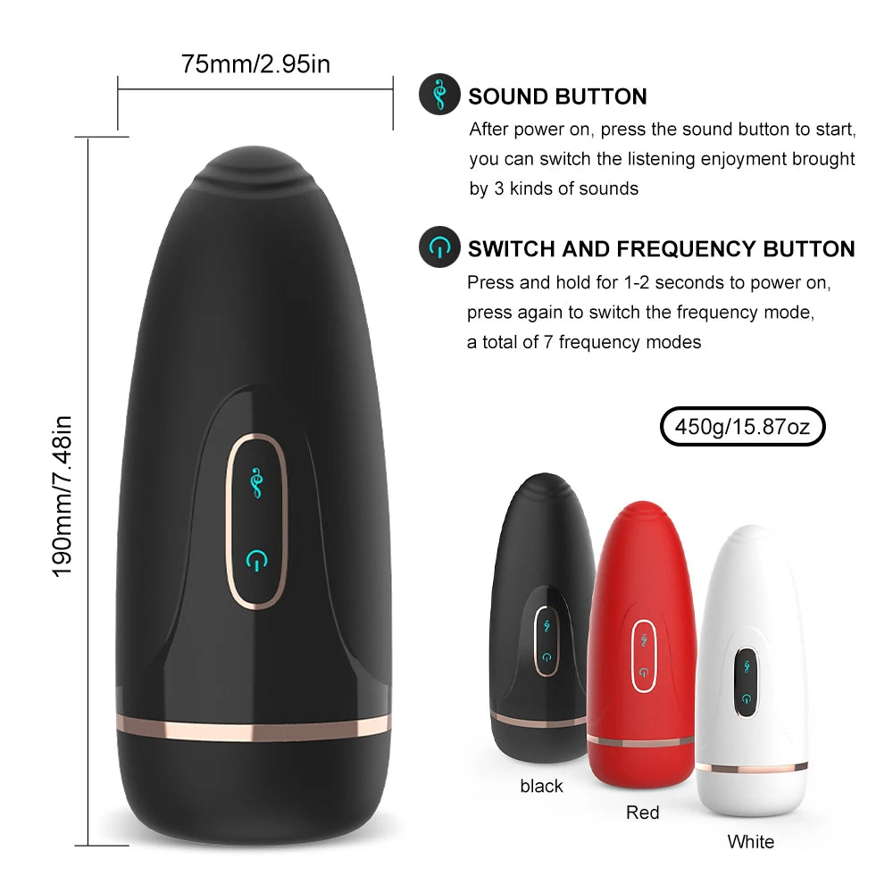 Automatic Male Masturbator with Suction, Vibration &amp; Moaning Function