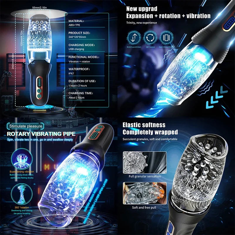 Rod Masturbator Man Flesh Cup Sexy Toys For Men Vibrating Magic Wand Automatic Vagina Industrial Vagina Sucking Mouth Toys