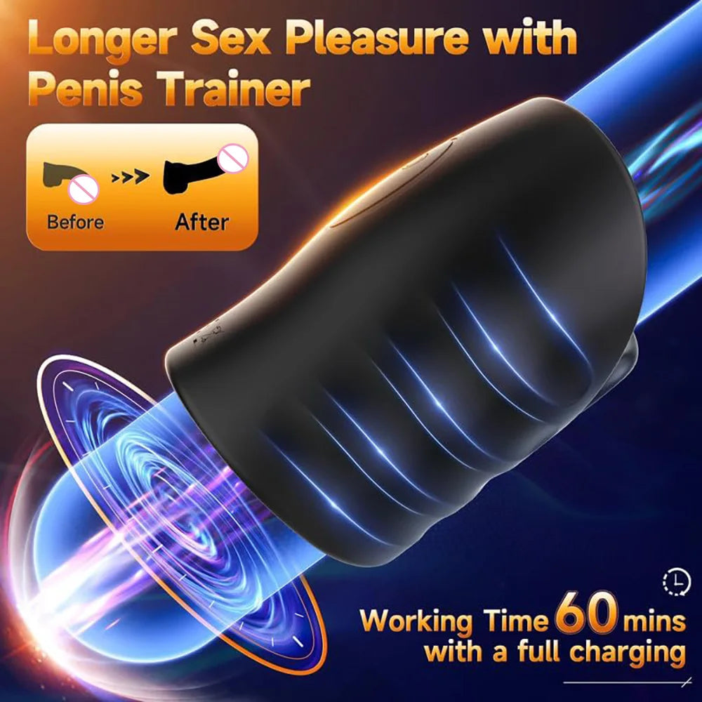 Male Masturbator Automatic Sucking Vibrator Blowjob Machine Pussy Penis Pump Masturbation Cup Trainer Adult Sex Toys for Men